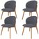 Kit 04 Cadeiras de Jantar e Estar Living Estofada Mia L02 Suede Cinza - Lyam Decor