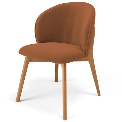 Kit 02 Cadeiras de Jantar e Estar Living Estofada Mia L02 Bouclê Terracota - Lyam Decor