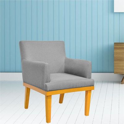 Kit 02 Poltronas Decorativas Para Sala de Estar Beatriz W01 Linho Cinza Escuro - Lyam Decor