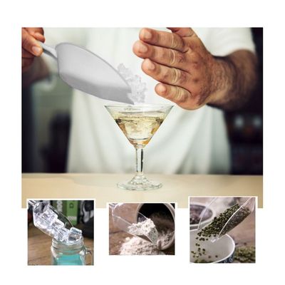Pa de Gelo ou Concha para Mantimentos Branco Plastico 22cm
