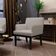 Kit 02 Poltronas Decorativas Sala de Estar Base Preto Beatriz W01 Linho Bege - Lyam Decor