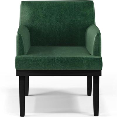 Kit 04 Poltronas Decorativas Sala de Estar Base Preto Beatriz W01 Facto Verde Musgo - Lyam Decor