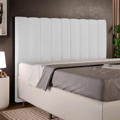 Cabeceira Cama Box Casal King 195 cm Dália W01 Facto Branco - Lyam Decor