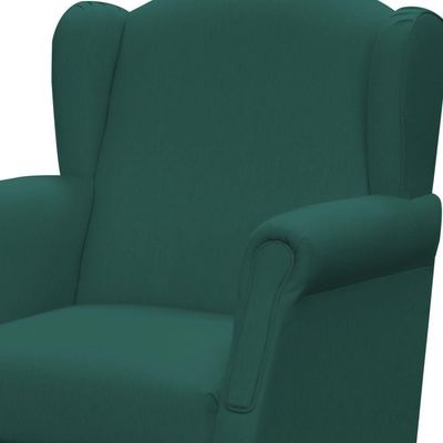 Poltrona de Amamentação com Balanço e Puff Elisa P02 Suede Verde Musgo - Lyam Decor