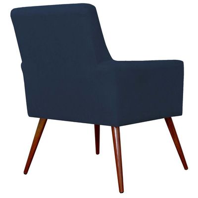Kit 02 Poltronas Decorativas Para Sala de Estar e Recepção Maria W01 Suede Azul Marinho - Lyam Decor