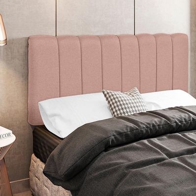 Cabeceira Cama Box Painel Casal 140 cm Dubai W01 Linho Rosê - Lyam Decor