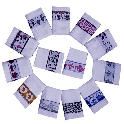 Pano de Copa LmPeter Jacquard 48cmx70cm com Barra Decorada(03 Unidade) Branco