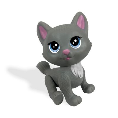 Mini Pets da Barbie Mini Gata Na Casinha - Pupee Cinza