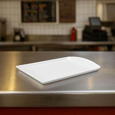 Conjunto 12 Bandejas Para Servir 34,5x23,5cm Plástico Branca Coza Uno Horeca