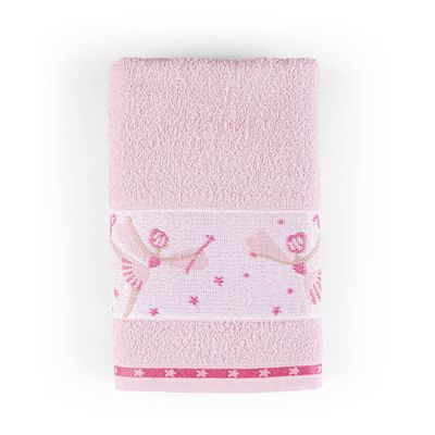Toalha de Banho Avulsa Minimi Infantil 100% Algodão - 1,15m x 75cm - Bailarina - Rosa