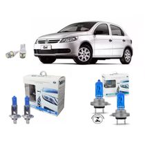 Kit Lâmpadas Super Branca Farol Alto Baixo Pingos Vw Gol G5