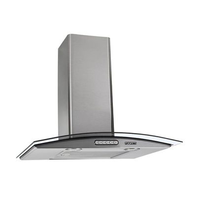 Coifa De Parede 60cm Vidro Curvo Duto Slim Fogatti Inox 220V