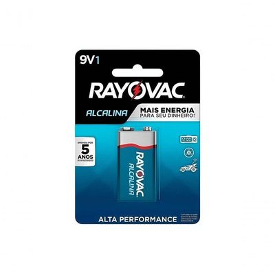 Bateria Alcalina Rayovac 9v Retangular Com 1 Unidade