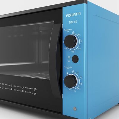 Forno Fogatti Elétrico Bancada Top 60 Litros Azul 220V