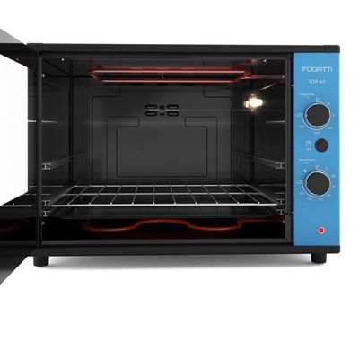 Forno Fogatti Elétrico Bancada Top 60 Litros Azul 220V
