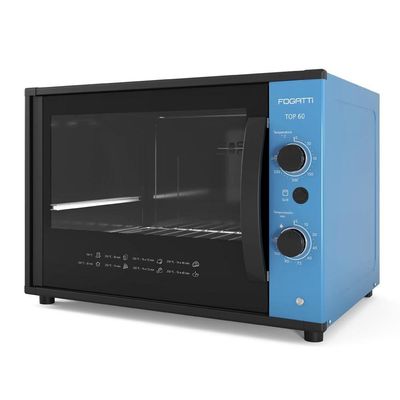 Forno Fogatti Elétrico Bancada Top 60 Litros Azul 220V
