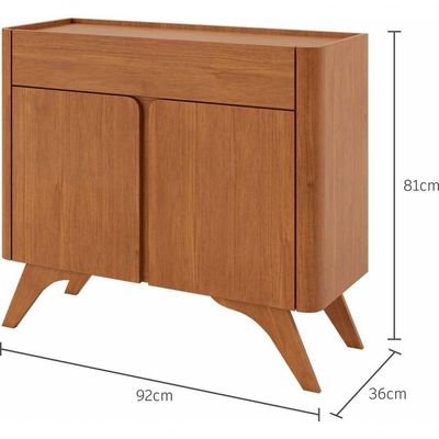 Buffet Aros 2 Portas Pés Madeira Maciça - Mavaular Naturale