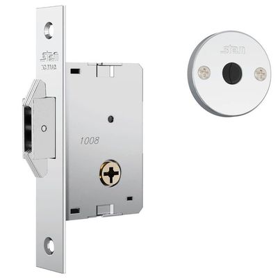 Fechadura Basel 1008 Para Porta De Bater E Correr Com Espelho Em Inox Polido - 10929 - Stam