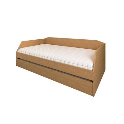 Sofá Cama Com Cama Auxiliar Americana Luxo Em Mdf Resistente Nobre Amendoa