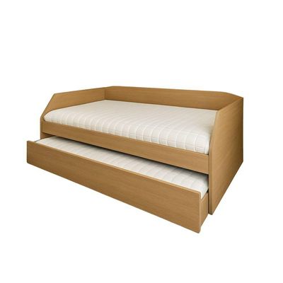 Sofá Cama Com Cama Auxiliar Americana Luxo Em Mdf Resistente Nobre Amendoa