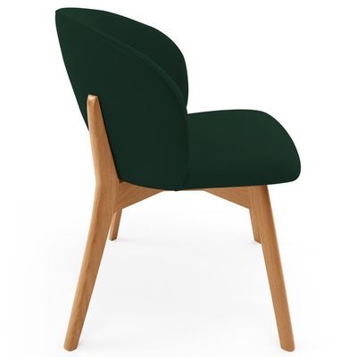 Kit 06 Cadeiras De Jantar E Estar Living Estofada Mia L02 Suede Verde Musgo - Lyam Decor