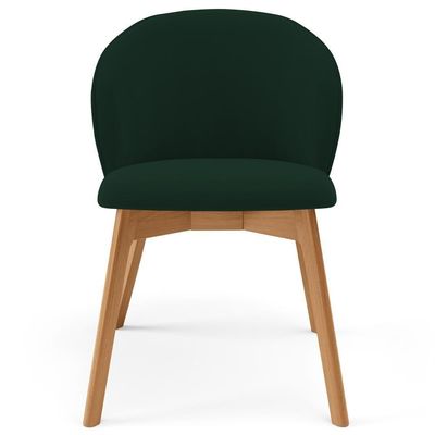 Kit 06 Cadeiras De Jantar E Estar Living Estofada Mia L02 Suede Verde Musgo - Lyam Decor