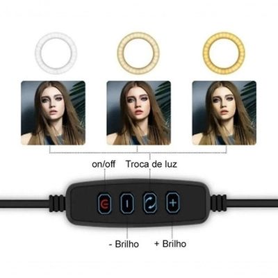 Ring Light Com Suporte Para Celular 6 Polegada Iluminador