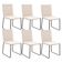 Kit 06 Cadeiras Decorativa Estofada Para Sala De Jantar Preto Maya L02 Suede Bege - Lyam Decor