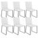 Kit 06 Cadeiras Decorativa Estofada Para Sala De Jantar Preto Maya L02 Facto Branco - Lyam Decor