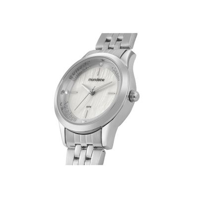 Relogio Mondaine Feminino Ref: 32965l0mkne2 Prateado + Semijoia