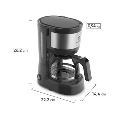 Kit Cafeteira 15 Xícaras e Torradeira Elétrica 8 Níveis Electrolux Efficient Inox (ECT10) 220V