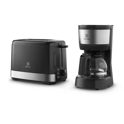 Kit Cafeteira 15 Xícaras e Torradeira Elétrica 8 Níveis Electrolux Efficient Inox (ECT10) 220V