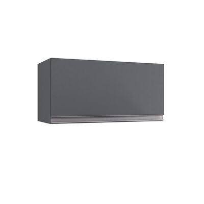 Armário Cozinha Aéreo Geladeira 60cm Basculante Leticia Cinza A01 - D'Rossi