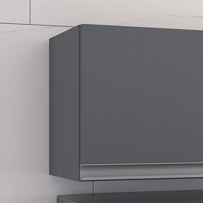 Armário Cozinha Aéreo Geladeira 60cm Basculante Leticia Cinza A01 - D'Rossi