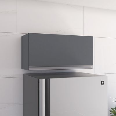 Armário Cozinha Aéreo Geladeira 60cm Basculante Leticia Cinza A01 - D'Rossi