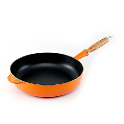 FRIGIDEIRA SAUTE LE CREUSET C/ CABO DE MADEIRA 28CM LARANJA