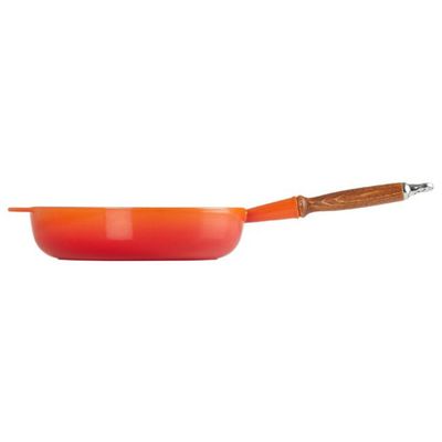 FRIGIDEIRA SAUTE LE CREUSET C/ CABO DE MADEIRA 28CM LARANJA