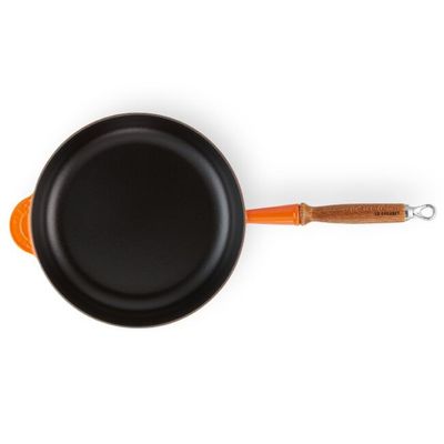 FRIGIDEIRA SAUTE LE CREUSET C/ CABO DE MADEIRA 28CM LARANJA