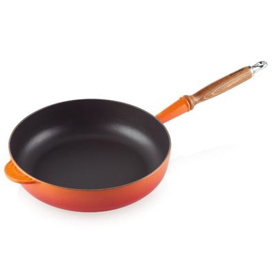 FRIGIDEIRA SAUTE LE CREUSET C/ CABO DE MADEIRA 28CM LARANJA