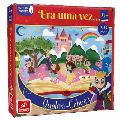 Quebra-Cabeça Era Uma Vez - Contos Infantis - 48 peças - Madeira - 3003 - Brincadeira De Criança