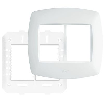 Placa Com Suporte 4"" X 4"" 6 Módulos Horizontais Elegance - 2378 - Fame Placa C-suporte 4x4 6 Modulo Elegance Fa