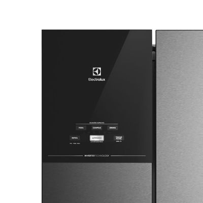 Geladeira Electrolux Frost Free Inverter 480L Efficient AutoSense 3 Portas Black Inox Look (IM7B) 220V