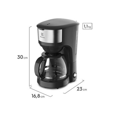 Cafeteira Elétrica Electrolux 30 Xícaras Efficient Função Manter Aquecido Cor Inox Preta (ECM20) 127V
