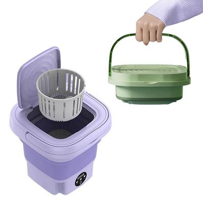 Mini Maquina De Lavar Roupas Dobrável Portátil 6,5 Litros Verde