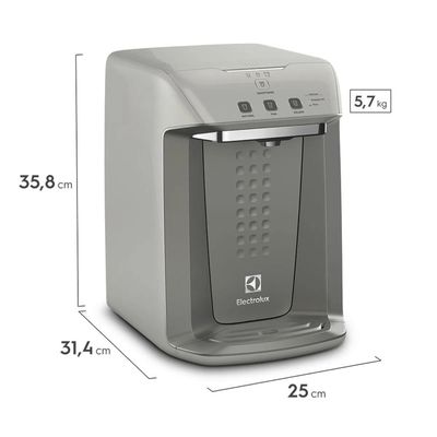 Purificador Electrolux Eletrônico c/ Painel Digital e Filtro Luz UV Bivolt Cinza (PA31G) Bivolt