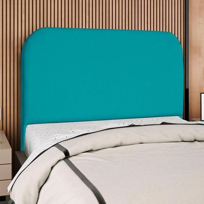 Cabeceira Casal 140 Cm Com Frame Alana Suede Azul Turquesa Artte Azul Turquesa