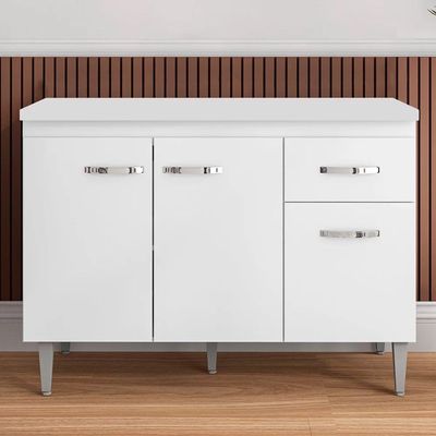 Balcão Cozinha Gabriela 3 Porta 120cm S-t Ajl