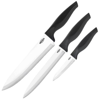 Conjunto De Facas Com 3 Peças Cross Preto - 2556-309 - Brinox