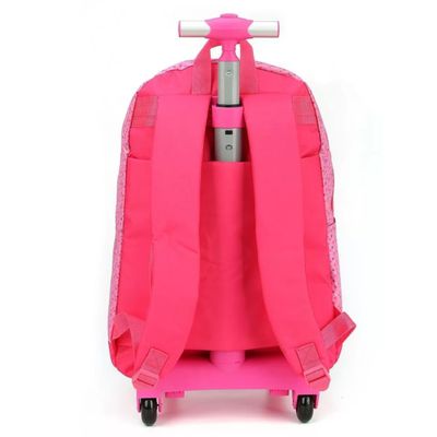 Kit Mochila Juvenil De Rodinhas Rosa Com Estojo Unicórnio - Luxcel