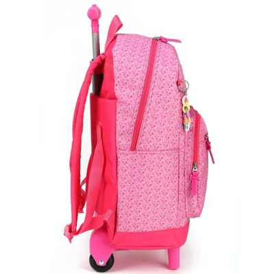 Kit Mochila Juvenil De Rodinhas Rosa Com Estojo Unicórnio - Luxcel